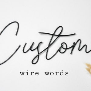 Custom wire words - Personalised word phrase - wire art sign - modern - rustic - living room - gallery wall - bedroom - names - rainbow