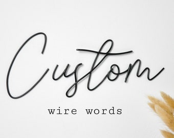 Custom wire words - Personalised word phrase - wire art sign - modern - rustic - living room - gallery wall - bedroom - names - rainbow