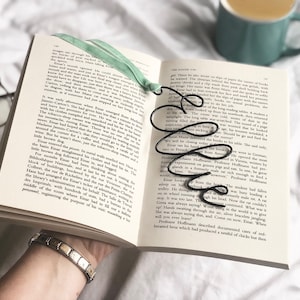 Personalised wire name bookmark - Teachers gift -  velvet ribbons - book lovers - readers gift -