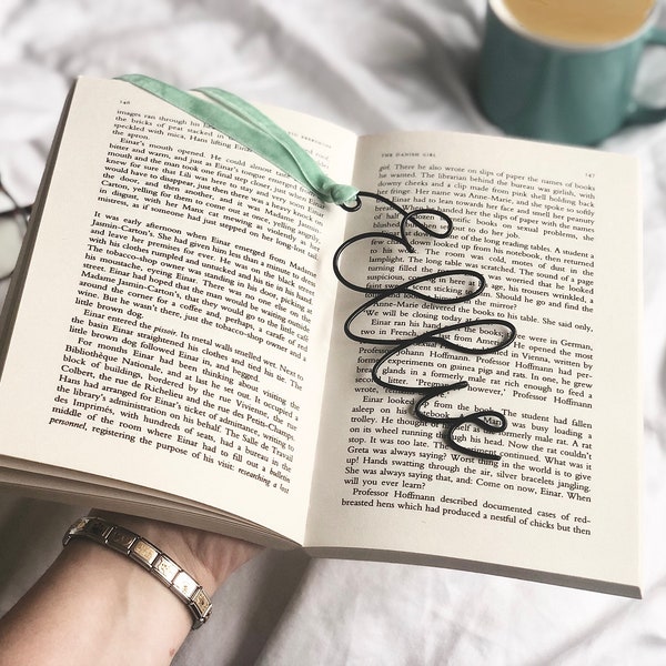 Personalised wire name bookmark - Teachers gift -  velvet ribbons - book lovers - readers gift -