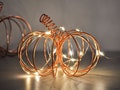 Wire pumpkin decor with lights, Halloween Decorations, pumpkin decor, table centrepiece, autumn wedding accessories, wire words, fall decor