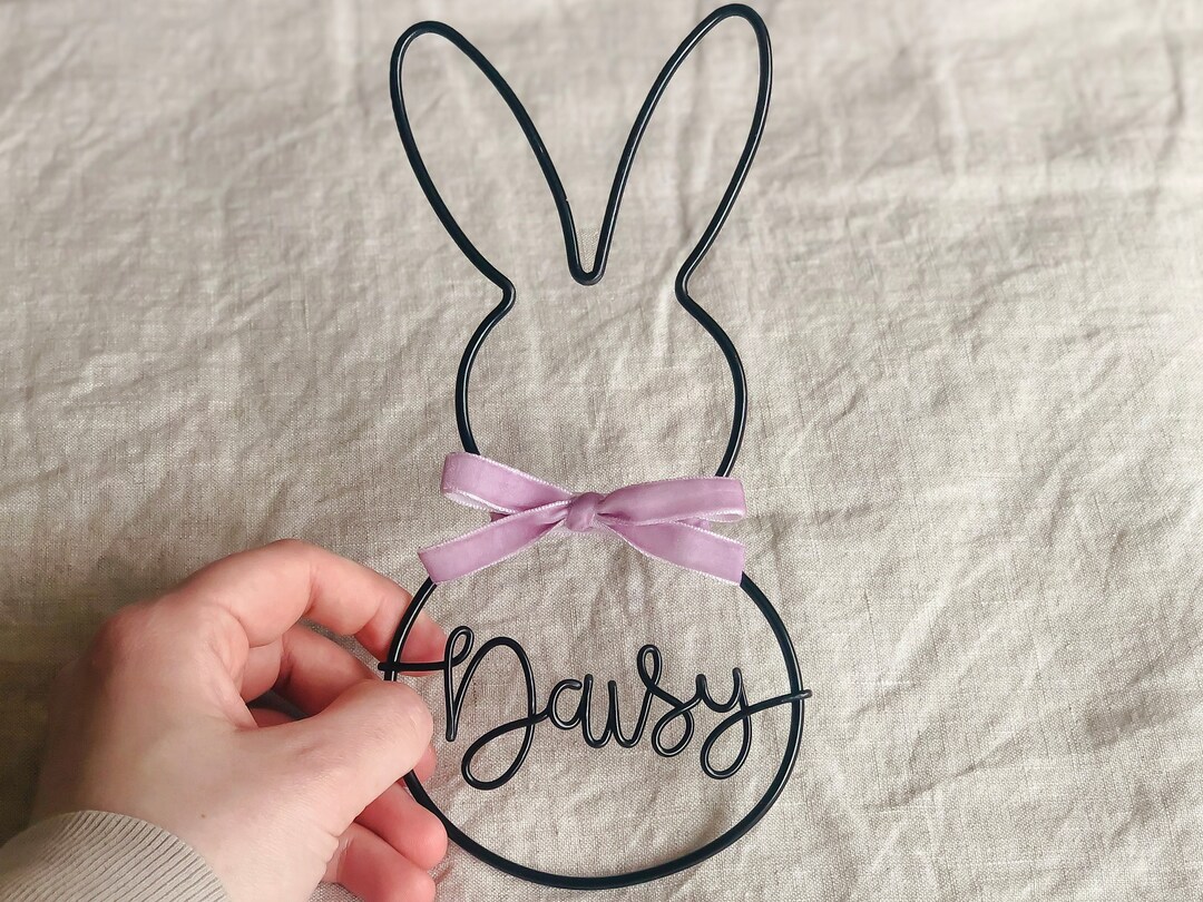 Personalised Rabbit With Name, Easter Gift, Bunny Decor, Easter Tree ...