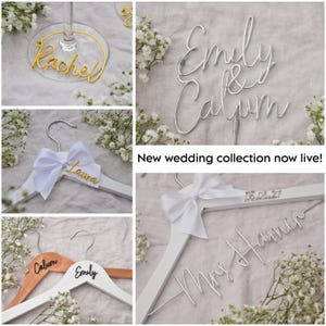 Personalised wedding dress hanger, bridal hanger, wedding bridesmaid gifts, bride wedding hangers, bridal shower gift, bridesmaid proposal Bild 2