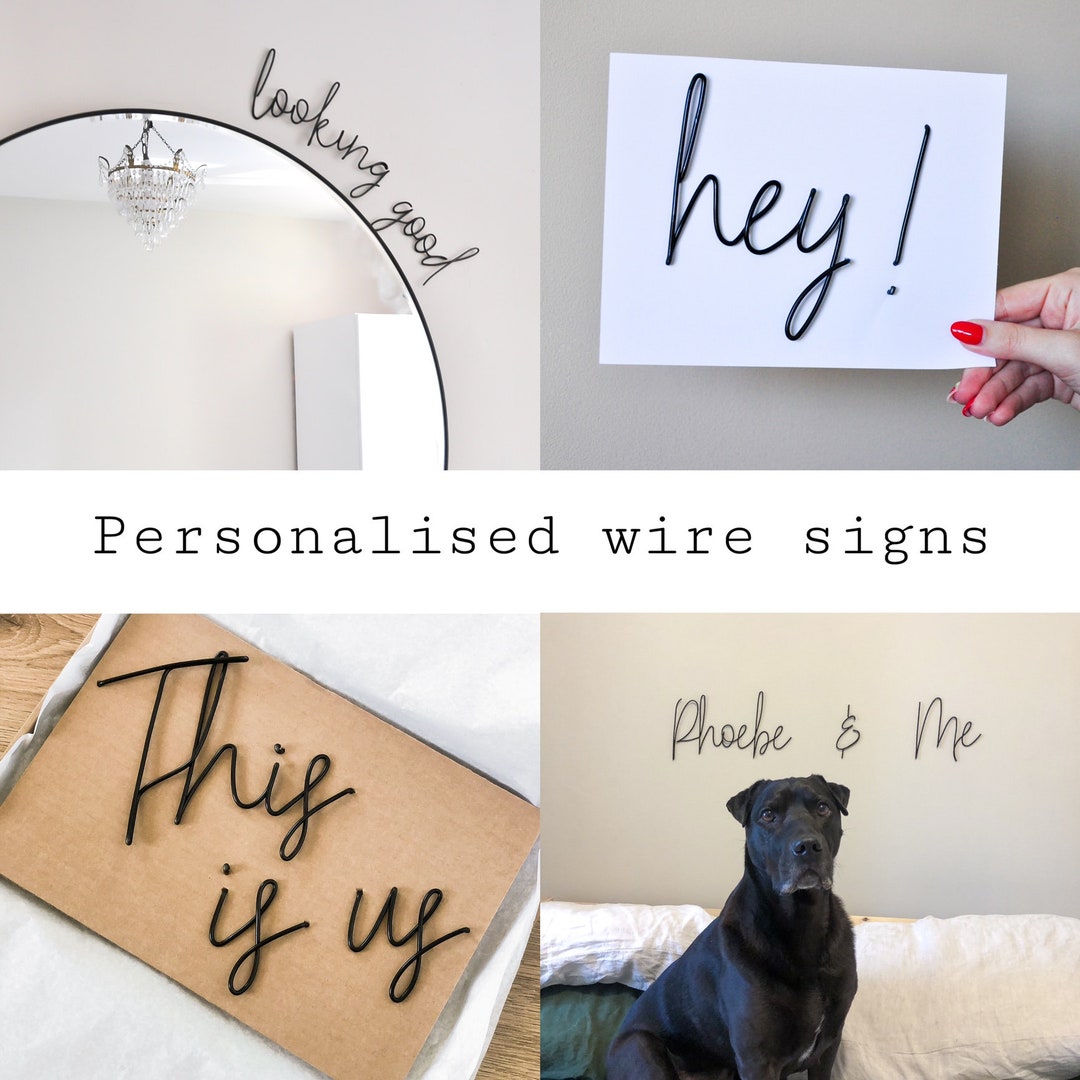 Personalised Wire Words, Wire Name, Words for the Wall, Custom Sign ...