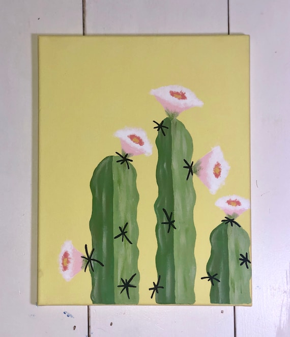 11x14 Cactus Canvas Painting 