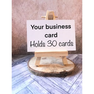 Rustic business card stand / holder art easel