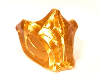Máscara do Scorpion impressa em 3D - Máscara para cosplay de Mortal Kombat