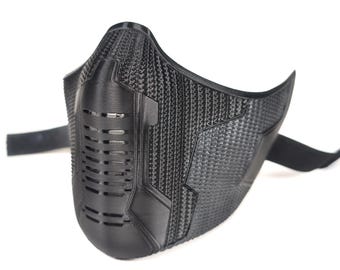 Winter Soldier Mask – Bucky Barnes Cosplay Mask, 3D Printed Wearable Prop, Kids to Adult Sizes, Standard or Flex