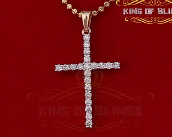 10k Real Gold Real Diamond 1.0ct CROSS Charm Fashion Yellow Style Pendant