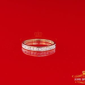 10K Real Yellow Gold with 0.25CT Real Diamond with Round Band Ladies Ring Size 7