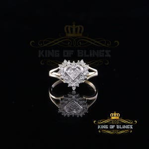 Real 10 kt Yellow Gold with 0.33 CT Genuine Diamond HEART Ladies Ring Size 6.5