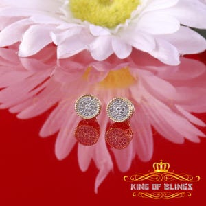 0.15ct Carat Diamond Stud Earrings for Women Yellow Sterling Silver stud for men