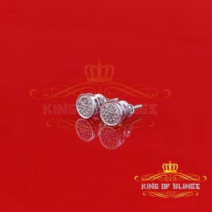 Silver Iced out 0.12ct hip hop Men/ Women Diamond stud earring Sterling Silver