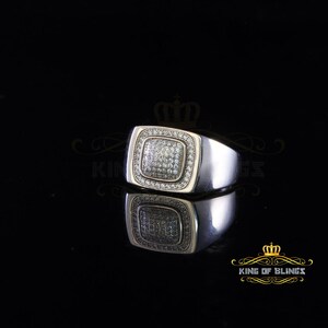 925 Sterling White Silver Rectangle 0.80ct Cubic Zirconia Men&#39;s Ring Size 9