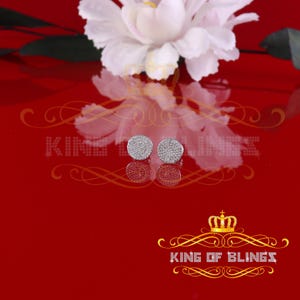 King Of Bling&#39;s 925 Sterling Silver White 0.25ct Diamond For Men&#39;s/Women&#39;s Stud Round Earrings