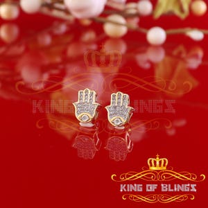 0.15ct Carat Diamond Stud Earrings for Women Yellow Sterling Silver stud for men