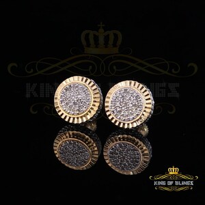 0.15ct Carat Diamond Stud Earrings for Women Yellow Sterling Silver stud for men