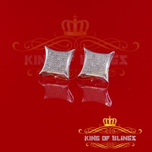 King Of Bling's 925 Sterling Silver 0.33ct Diamond Stud For Women's/Men's White Kite Earrings