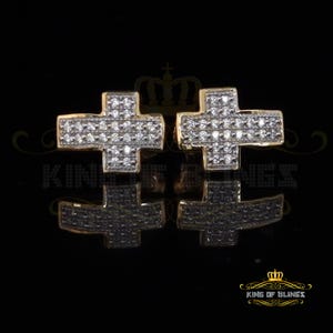 Mens and womens Hip Hop Iced Sterling Silver Screw Back cross stud Earrings