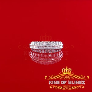 Real 10 kt White Gold with 0.50 CT Genuine Diamond Round Bugget Ring Size 7