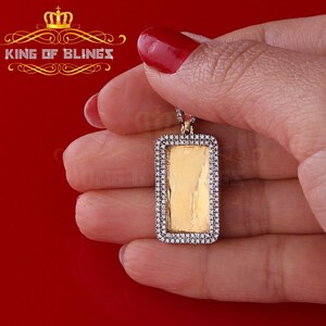 King Of Blings King Of Bling's Yellow 925 sterling Silver Fancy Pendant 1.32ct Cubic Zirconia image 4