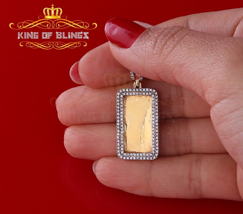 King Of Blings King Of Bling's Yellow 925 sterling Silver Fancy Pendant 1.32ct Cubic Zirconia image 4