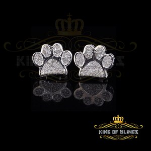King Of Bling's 925 White 0.25ct Diamond Hip Hop Men's & Women's Stud Earring Sterling Silver