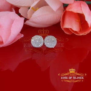 King Of Bling's 925 Sterling Silver White Hip Hop 0.40ct Diamond Men's/ Women's Stud Earrings