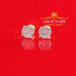 0.15ct Carat Diamond Stud Earrings for Women Yellow Sterling Silver stud for men