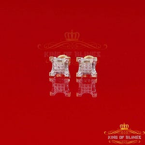 10K Real Yellow Gold with 0.05CT Real Diamonds Men&#39;s/Women&#39;s stud Earrings