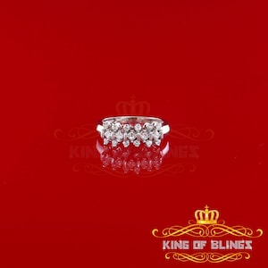 Real 10kt White Gold with 0.50 CT Real Diamond FASHION Style Ring size 6.5