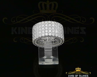 925 Cubic Zirconia 22.50ct White Silver Eternity Womens / Men's Ring Size 10