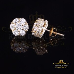 3.55ct Cubic Zirconia Sterling White Silver For Men's / Women's Round Earrings