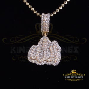 King Of Blings 925 Sterling Yellow Silver Special Offer@ ALLAH Pendant 3.14ct Cubic Zirconia