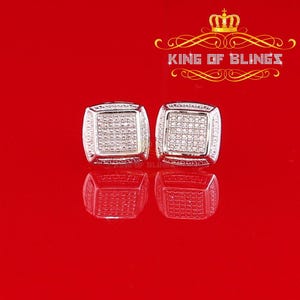 King Of Bling&#39;s 0.20ct Diamond 925 White Sterling Silver Hip Hop Men&#39;s/Women&#39;s stud Earrings
