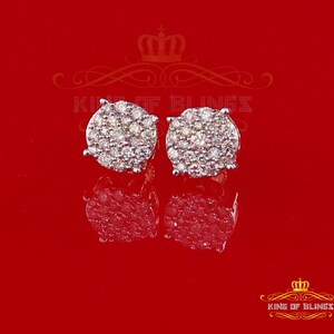 10K Real Yellow Gold Real Diamond 0.80CT Men&#39;s/Women&#39;s Stud Round Earring