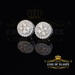 10K Real Yellow Gold Real Diamond 1.25CT Men&#39;s/Women&#39;s Stud Round Earring