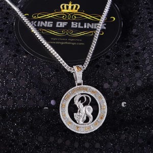 Sterling White Silver CAPRICORN Pendant For Men & Women 1.77ct Cubic Zirconia