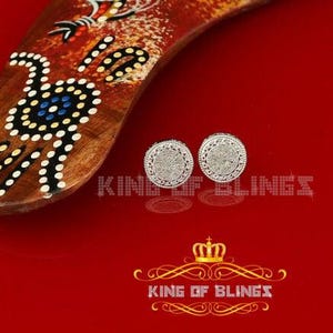 Silver Iced out 0.33ct hip hop Men/ Women Diamond stud earring Sterling Silver
