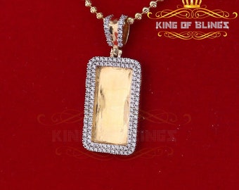 King Of Blings King Of Bling's Yellow 925 sterling Silver Fancy Pendant 1.32ct Cubic Zirconia