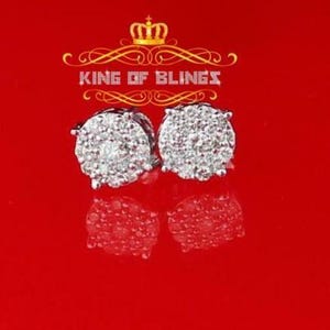 10K White Gold with Real Diamond 0.60 CT Stud Earrings