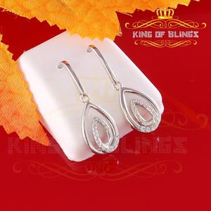 King of Bling's Hip Hop White 925 Silver Cubic Zirconia Women's & Men's Dangle / Drop Earrings