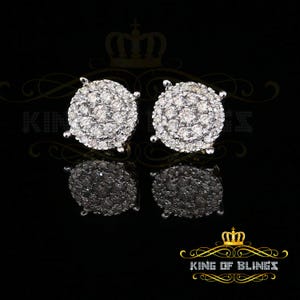 10K Real Yellow Gold with 1.20CT Real Diamond Men&#39;s/Women&#39;s Stud Round Earrings
