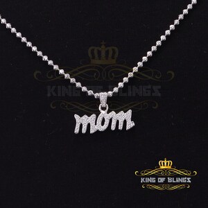 0.61ct Cubic Zirconia "MOM" White Silver Pendant Special Offer @ Mother's Day