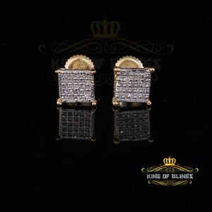 1/10 Carat Diamond Stud Earrings for Women Yellow Sterling Silver stud for men