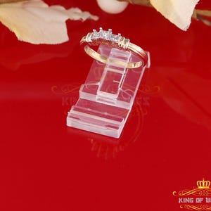 14K Real Yellow Gold with 0.25CT Real Diamond Ladies Ring Size 7