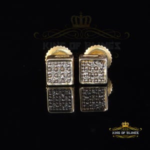 0.05ct Diamond Stud Earrings for Women Yellow Sterling Silver stud for men