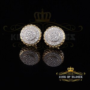 10K Real Yellow Gold w/Real 0.33CT Diamond Men&#39;s/Women&#39;s Stud Round Earring