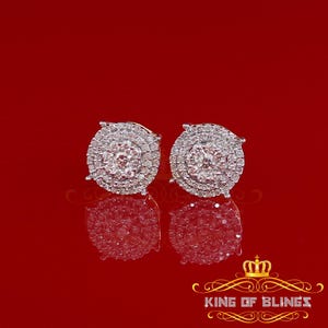 10K Real Yellow Gold with 0.80CT Real Diamond Men&#39;s/Women&#39;s Stud Round Earrings