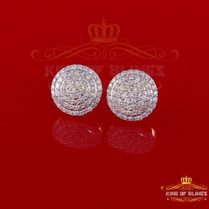 10K Real Yellow Gold Real Diamond 1.25CT Men&#39;s/Women&#39;s Stud Round Earring